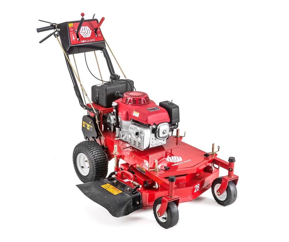 WorldLawn 28" Belt-Driven Walk Behind Mower Front Right