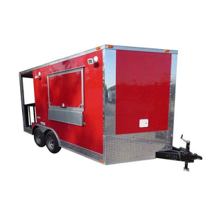 Concession Trailer 8.5' x 14' Red BBQ Food Catering Event - SLE Equipment - 1