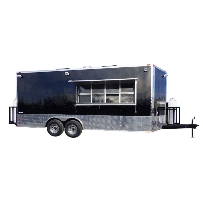 8.5' x 20' Concession Food Trailer Black Event Catering