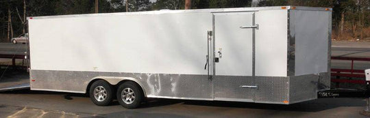 Enclosed Trailer 8.5' X 24' White - Cargo Bike Car Hauler Storage - SLE Equipment - 1