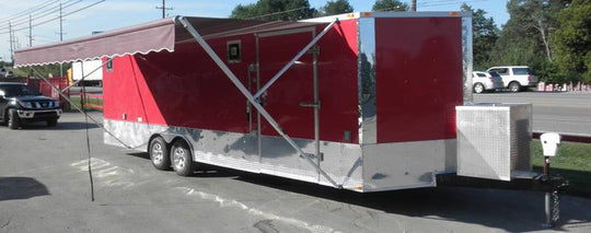 Enclosed Trailer 8.5'x26' Red - Motorcycle Car Bike Hauler Storage - SLE Equipment - 3