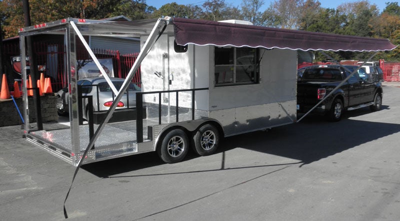 Concession Trailer 8.5'x20' White - BBQ Smoker Event Vending