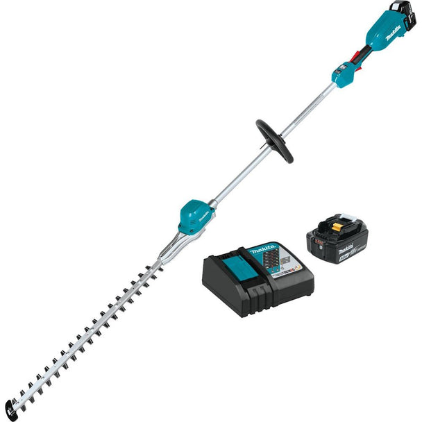 Makita 18V LXT Lithium‑Ion Brushless Cordless 24" Pole Hedge Trimmer Kit XNU02T (5.0 Ah) - Battery and Rapid Charger Included - SLE Equipment - 1