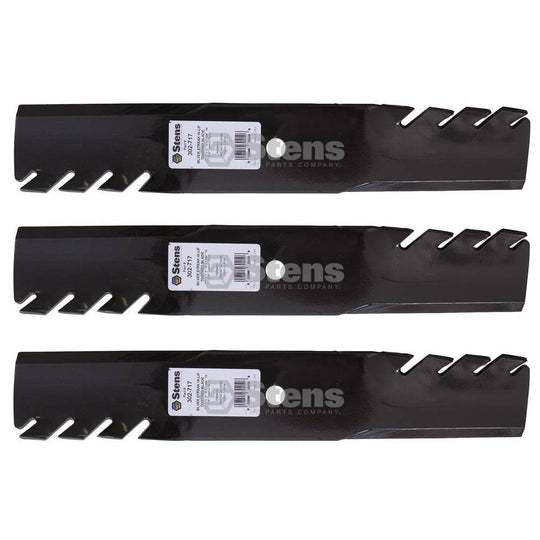 Stens Genuine Part 302 - 717 Toothed Hi - Lift Blade Pack of 3 - SLE Equipment - 1