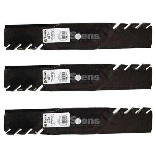 Stens Genuine Part 302 - 817 Toothed Hi - Lift Blade Pack of 3 - SLE Equipment - 1