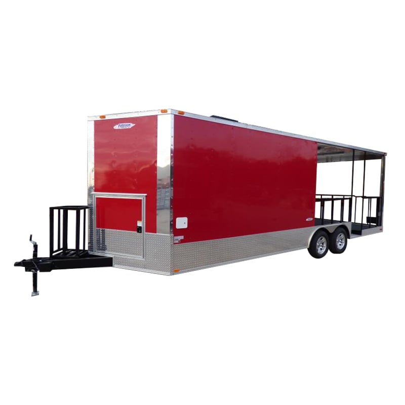 8.5' x 24' Concession Trailer Red BBQ Food Event Catering