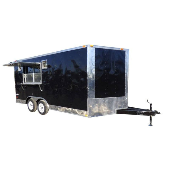 Concession Trailer 8.5'x16' Black - Food Event Catering BBQ - SLE Equipment - 1