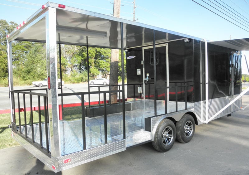 Concession Trailer 8.5'x24' Black - BBQ Smoker Event Food