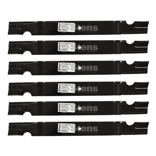 Stens Genuine Part 320 - 425 Notched Hi - Lift Blade Pack of 6 - SLE Equipment - 1