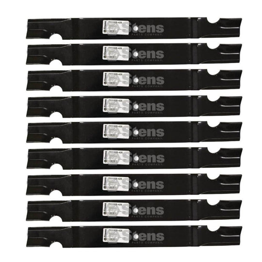 Stens Genuine Part 320 - 425 Notched Hi - Lift Blade Pack of 9 - SLE Equipment - 1