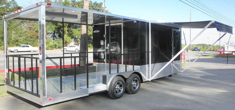 Concession Trailer 8.5'x24' Black - BBQ Smoker Event Food