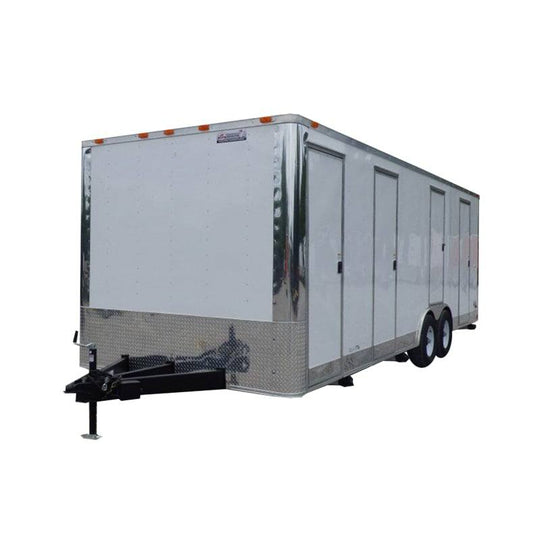 Concession Trailer 8.5 X 24 White Shower Trailer - SLE Equipment - 1