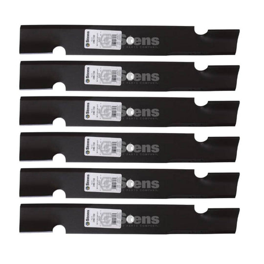 Stens Genuine Part 340 - 158 Notched Air - Lift Blade Pack of 6 - SLE Equipment - 1