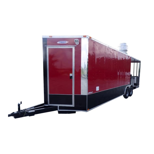 8.5' x 26' Concession Food Trailer Red Catering Event