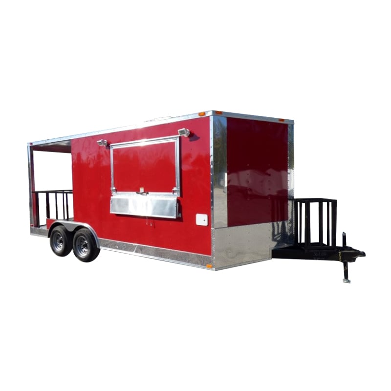 8.5' x 17' Concession Food Red Catering Event Trailer