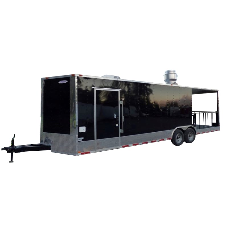 8.5' x 28' Black Concession Catering Event Food Trailer