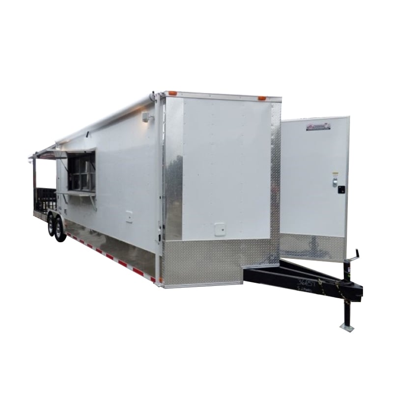 8.5' x 28' Concession Trailer White Catering Event