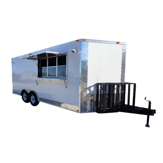 8.5' x 18' Concession Trailer White Catering Event