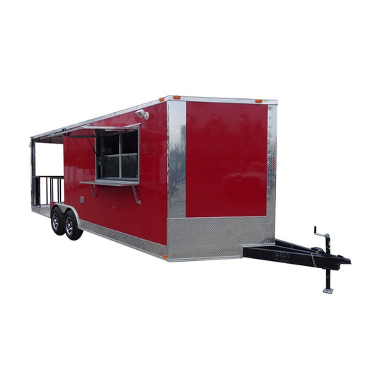 8.5' x 22' Concession Food Trailer Red Catering Event