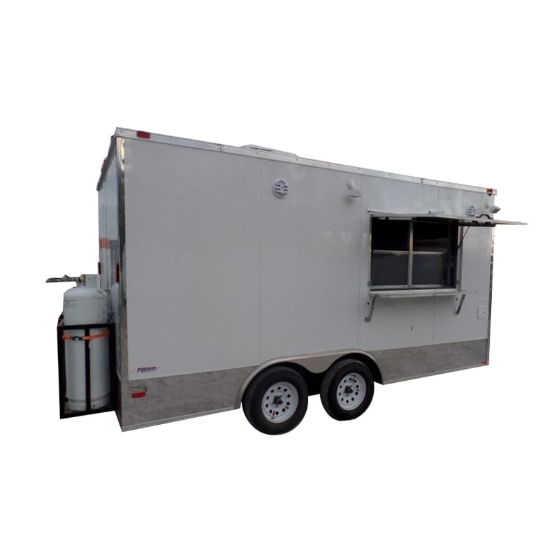 8.5' x 16' White Concession Food Trailer With Appliances