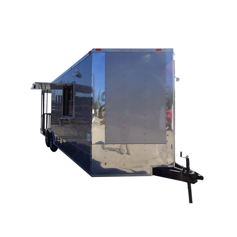 8.5' x 24' Concession Food Trailer Silver Frost BBQ Event Catering