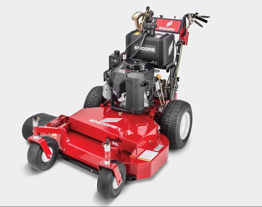 Encore 36" Hydro Float Deck Walk Behind Mower 14.5 HP Kawasaki Front Left