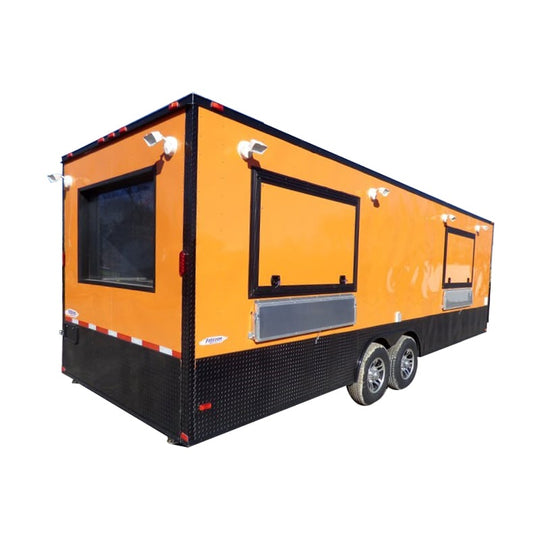 8.5' x 26' Concession Food Trailer Orange Event Catering