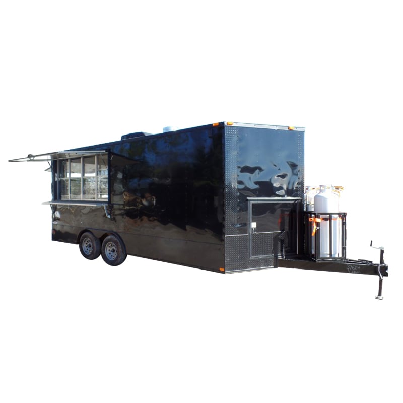 8.5' x 18' Concession Food Trailer Black Event Catering