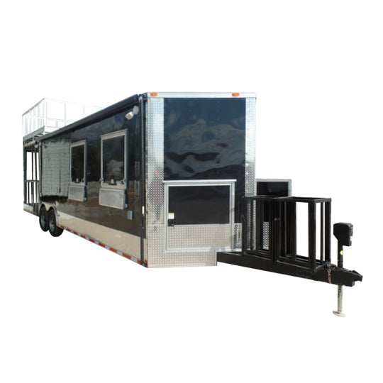 8.5' x 28' Concession Food Trailer Black Event Catering