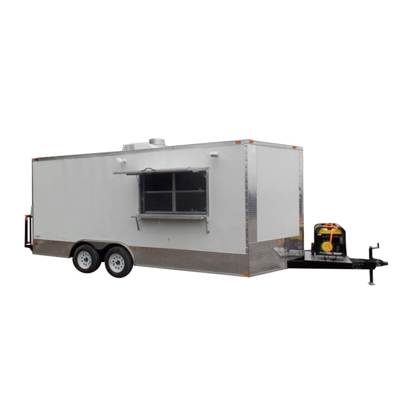 8.5' x 18' Concession Food Trailer White Event Catering