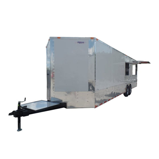 8.5' x 30' Concession Food Trailer White BBQ Event Catering