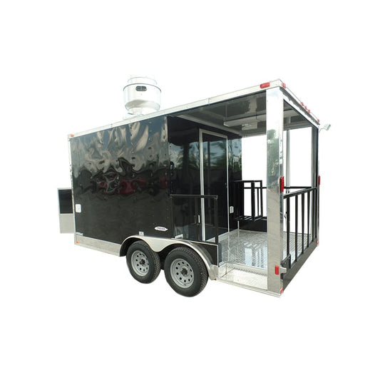 8.5' x 14' Concession Trailer Black Food Event Catering