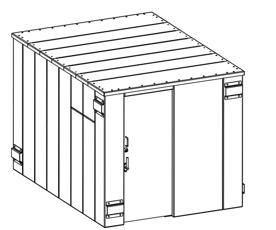 SR84X114G ESP Safety Shelter 84" x 114"- 20 Person Private / 12 Person Business front left