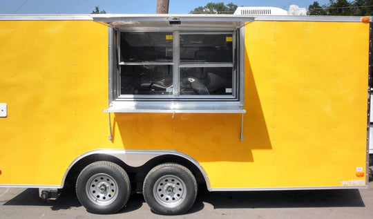 Concession Trailer 8.5'x16' Yellow White Background