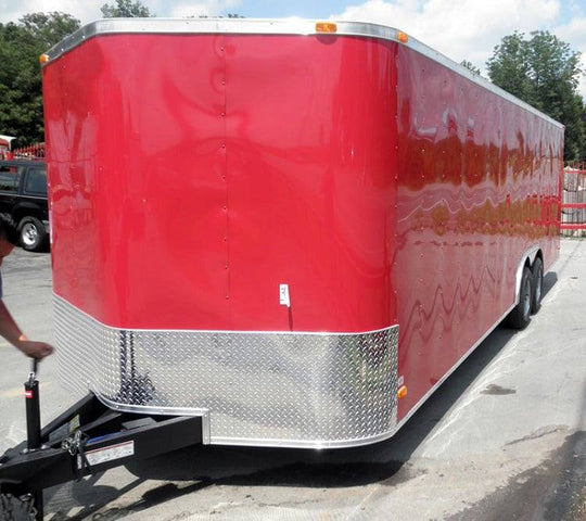 Enclosed Trailer 8.5'x24' Red - Motorcycle Trailer Car Truck Argo ATV Hauler Storage - SLE Equipment - 1