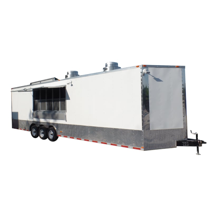 8.5' x 32' White Concession Food Trailer With Appliances