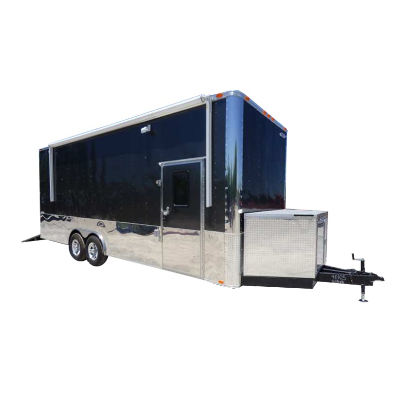 8.5' x 24' Concession Food Trailer Charcoal Grey Event Catering