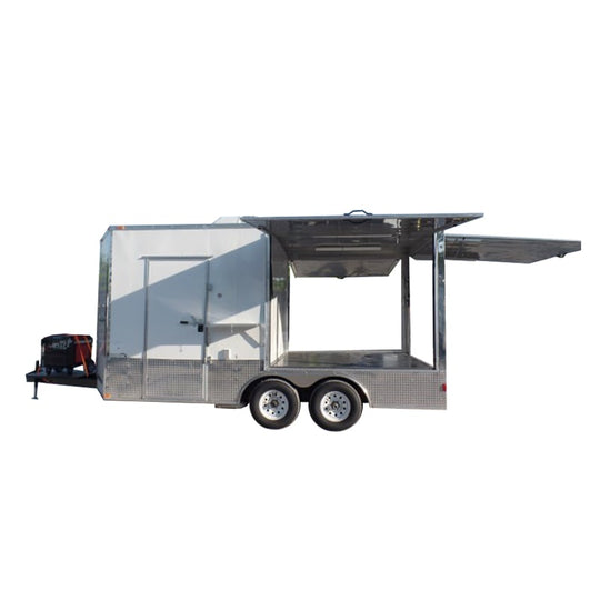 8.5' x 16' Concession Food Trailer White Pizza Event Catering