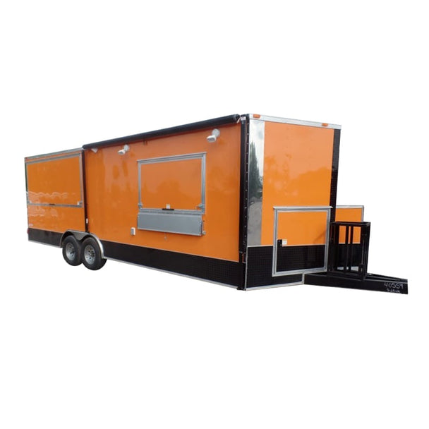 8.5' x 24' Concession Food Trailer Orange Event Catering