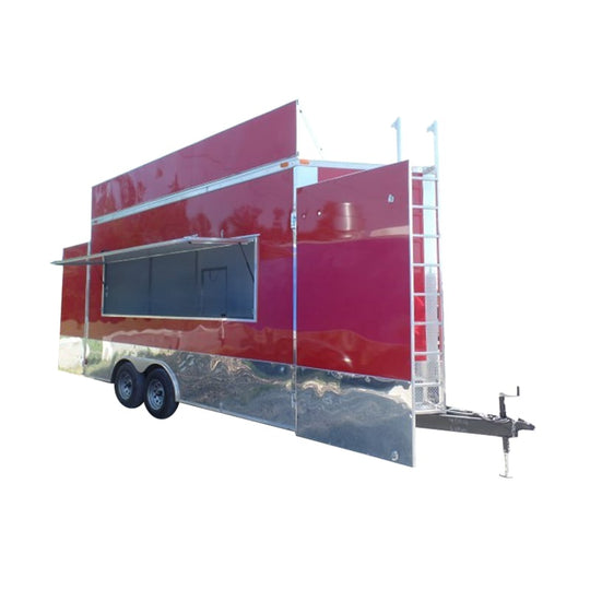 8.5' x 16' Concession Food Trailer Red