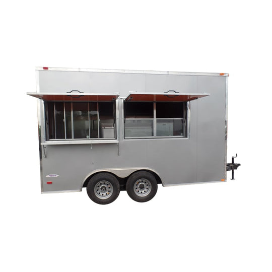 8.5' x 14' Concession Trailer Silver Food Event Catering