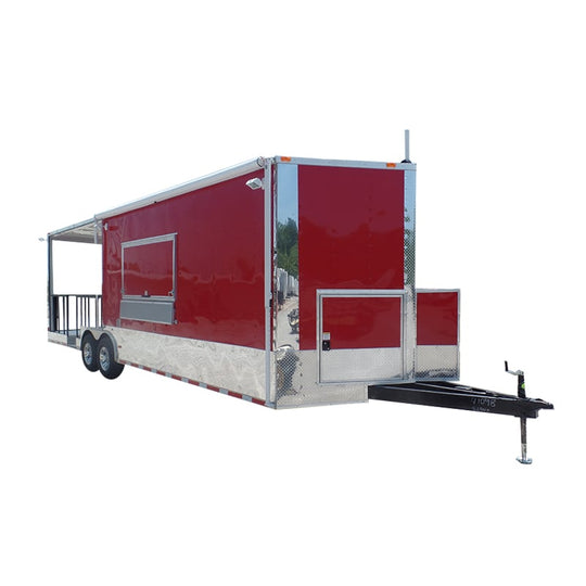 8.5' x 28' Concession Food Trailer Red Event Catering