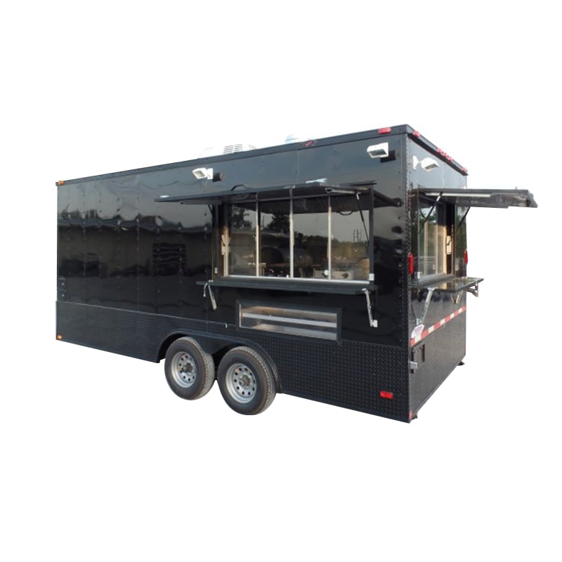 8.5' x 18' Black Concession Food Event Catering Trailer