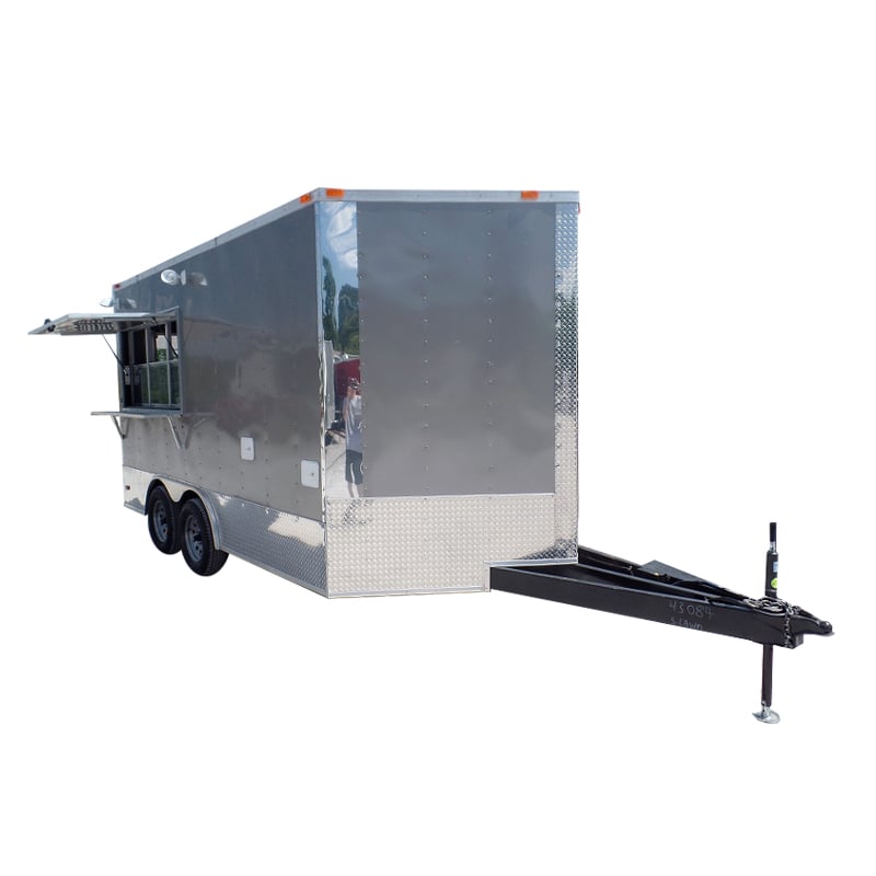 8.5' x 14' Concession Food Trailer Light Pewter Event Catering