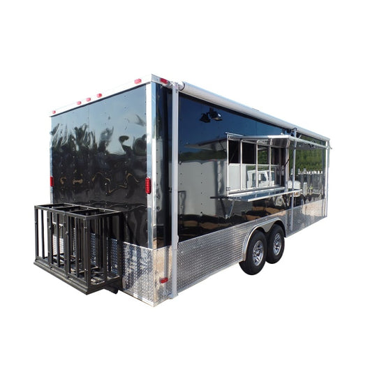 8.5' x 24' Concession Trailer Black Food Event Catering