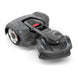 AWD robotic mower with EPOS™ wire-free boundaries. App controlled with powerful traction, quiet battery operation, adjustable cutting height, and auto charging.