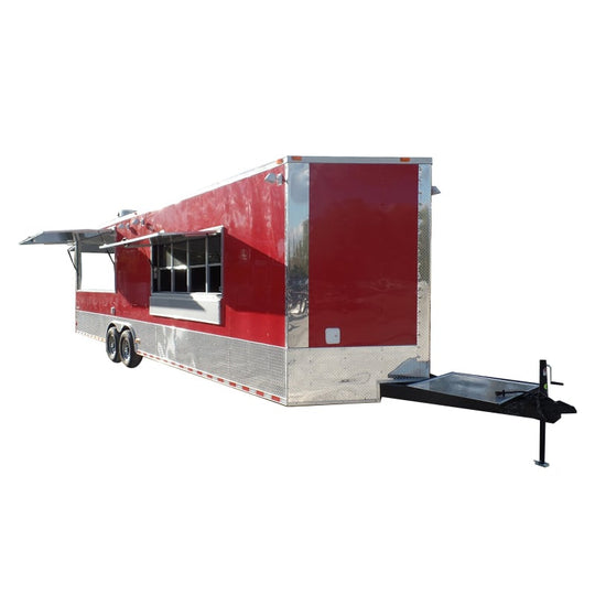 8.5' x 30' Concession Food Trailer Red Event Catering