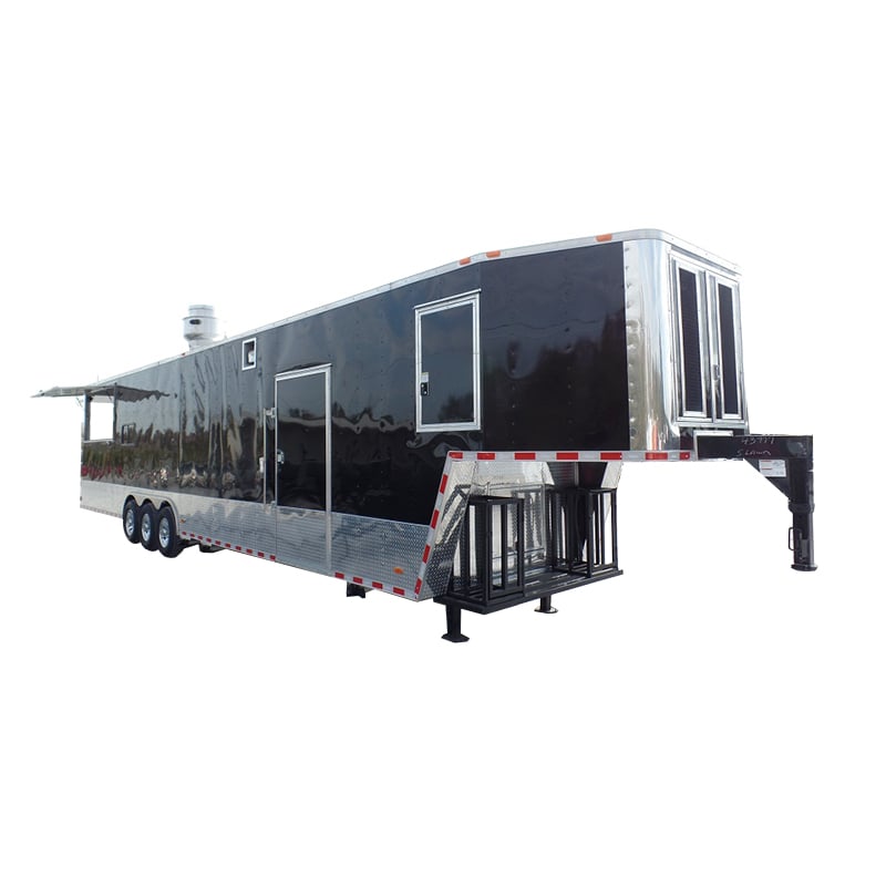 8.5' x 45' Concession Food Trailer Black Event Catering