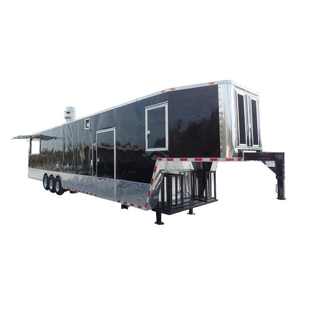 8.5' x 45' Concession Food Trailer Black Event Catering