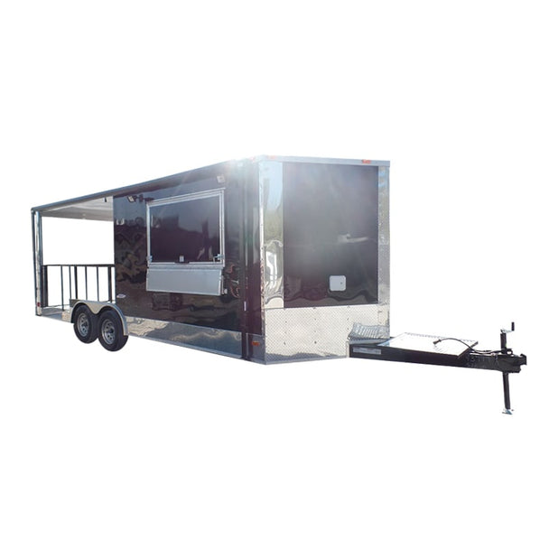 8.5' x 20' Concession Food Trailer Black Event Catering